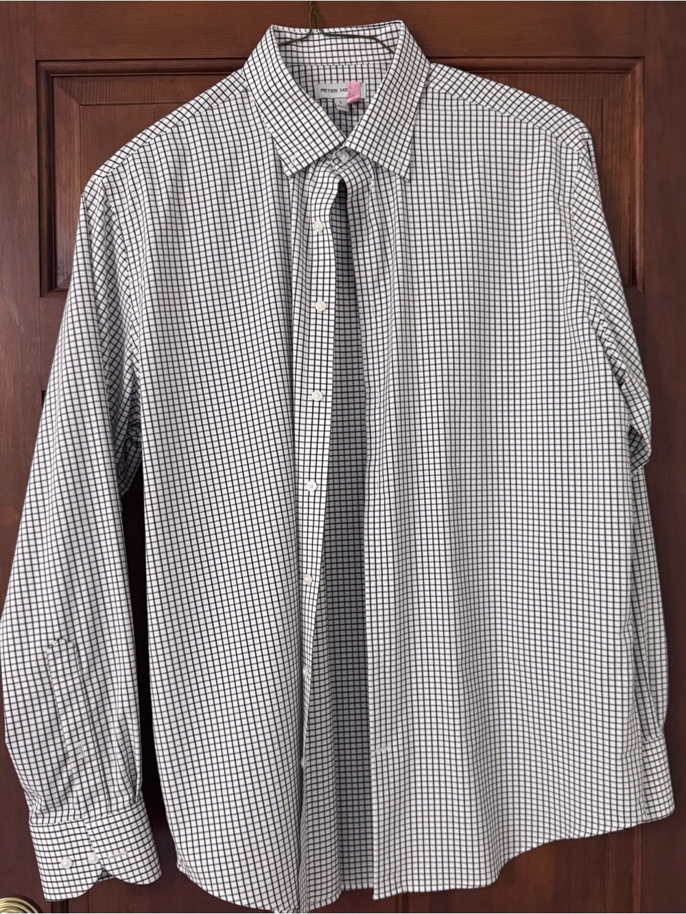 Peter Millar Black and White Check Dress Shirt